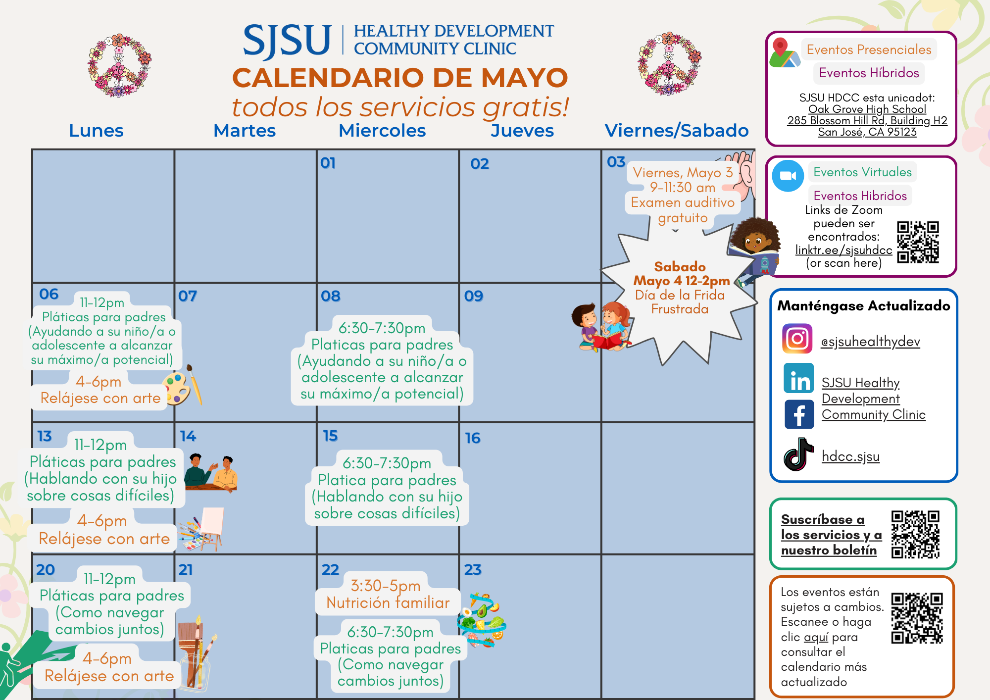 Spanish May Calendar