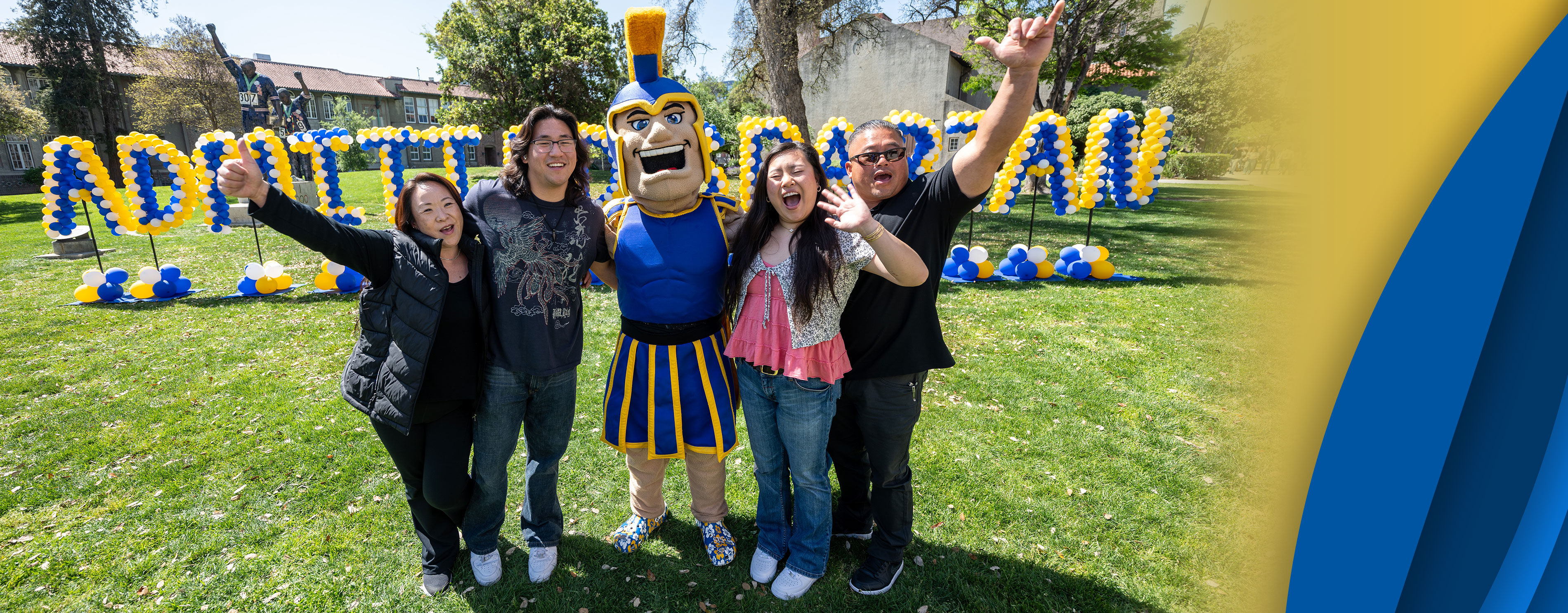 Photo of a family at Admitted Spartans Day