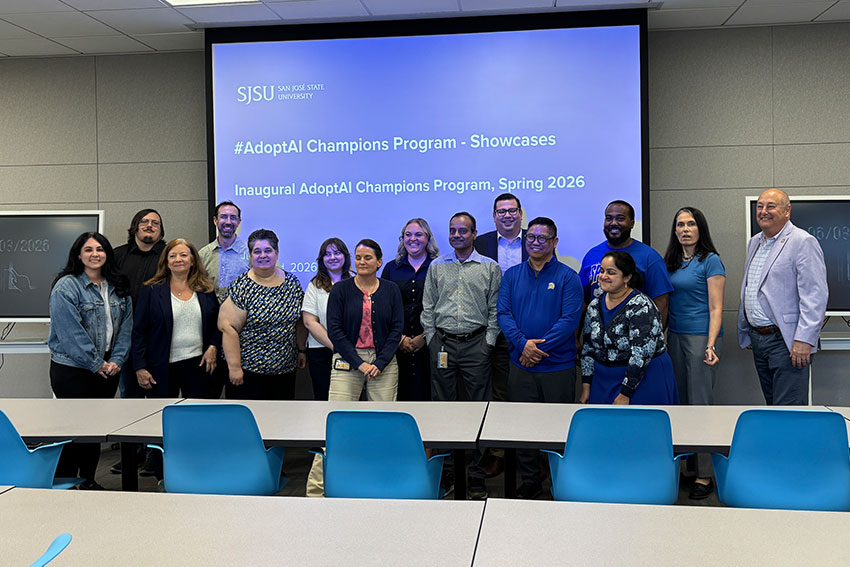 AdoptAI Champions Group Photo with VP of IT/CIO Chris Wessells