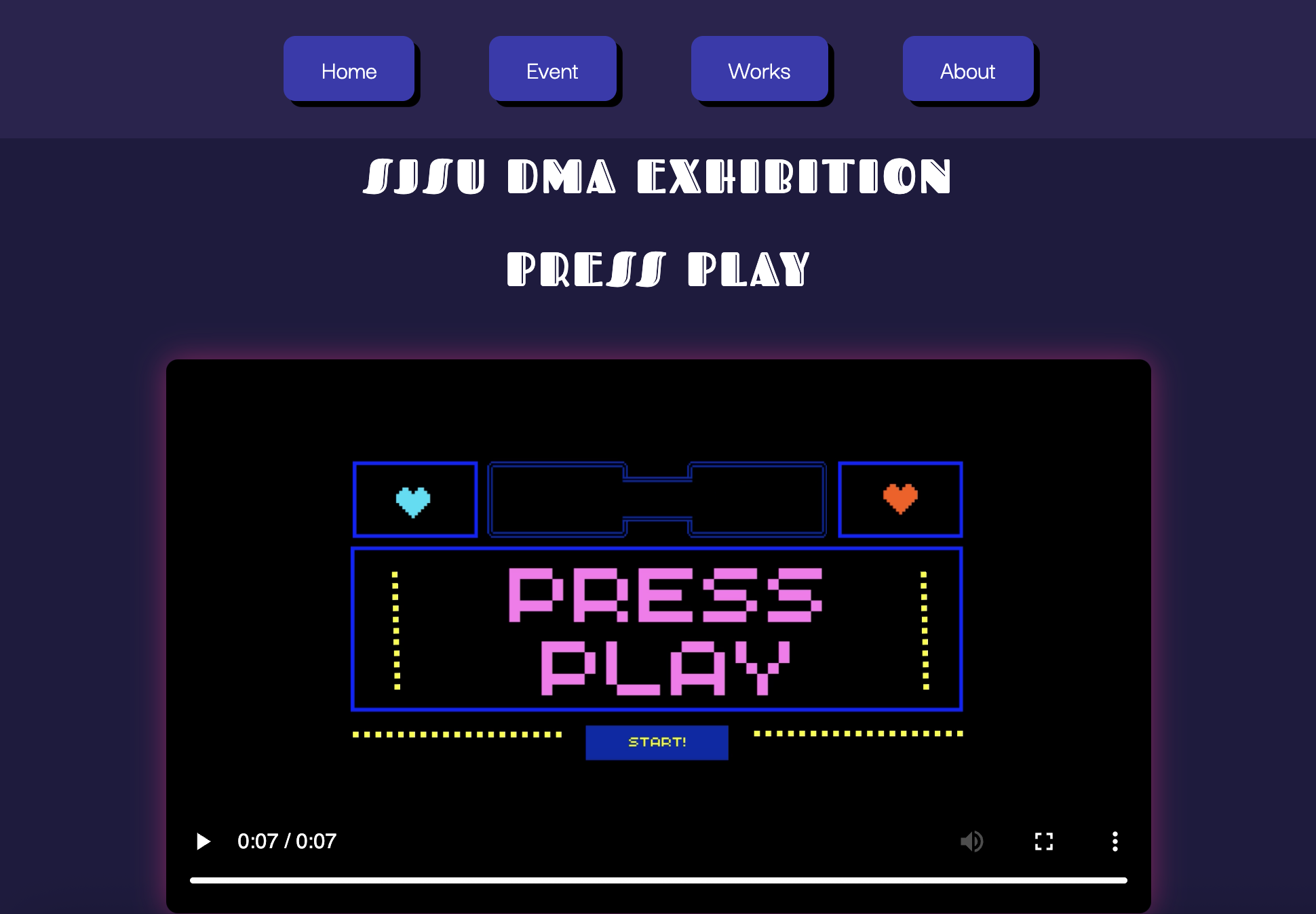 Screenshot of Fall 2024 DMA BFA exhibition website