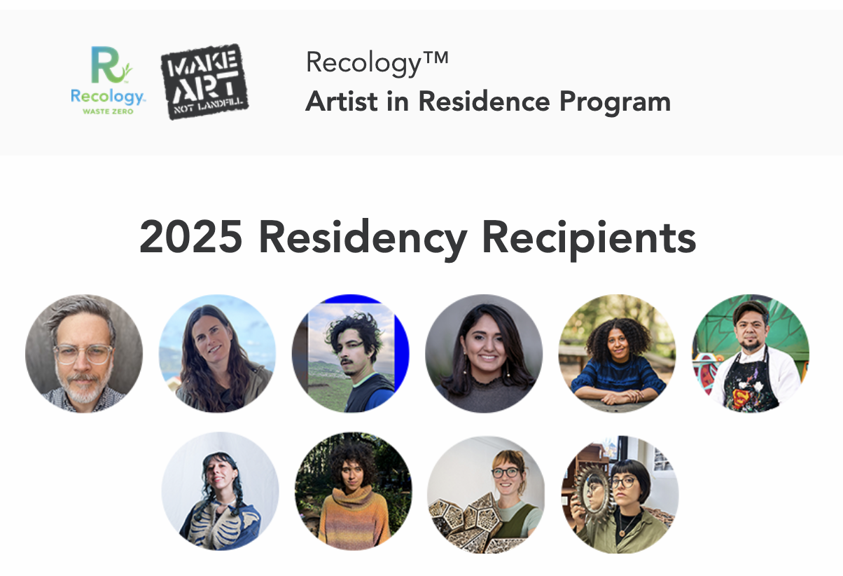 10 small portraits of the 2025 Recology Residency Recipients