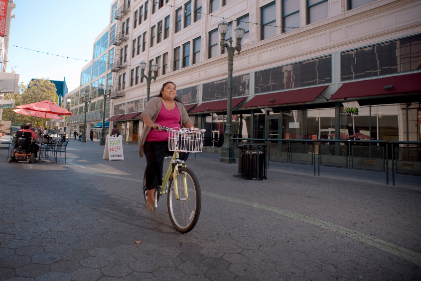 Person riding a bicycle
