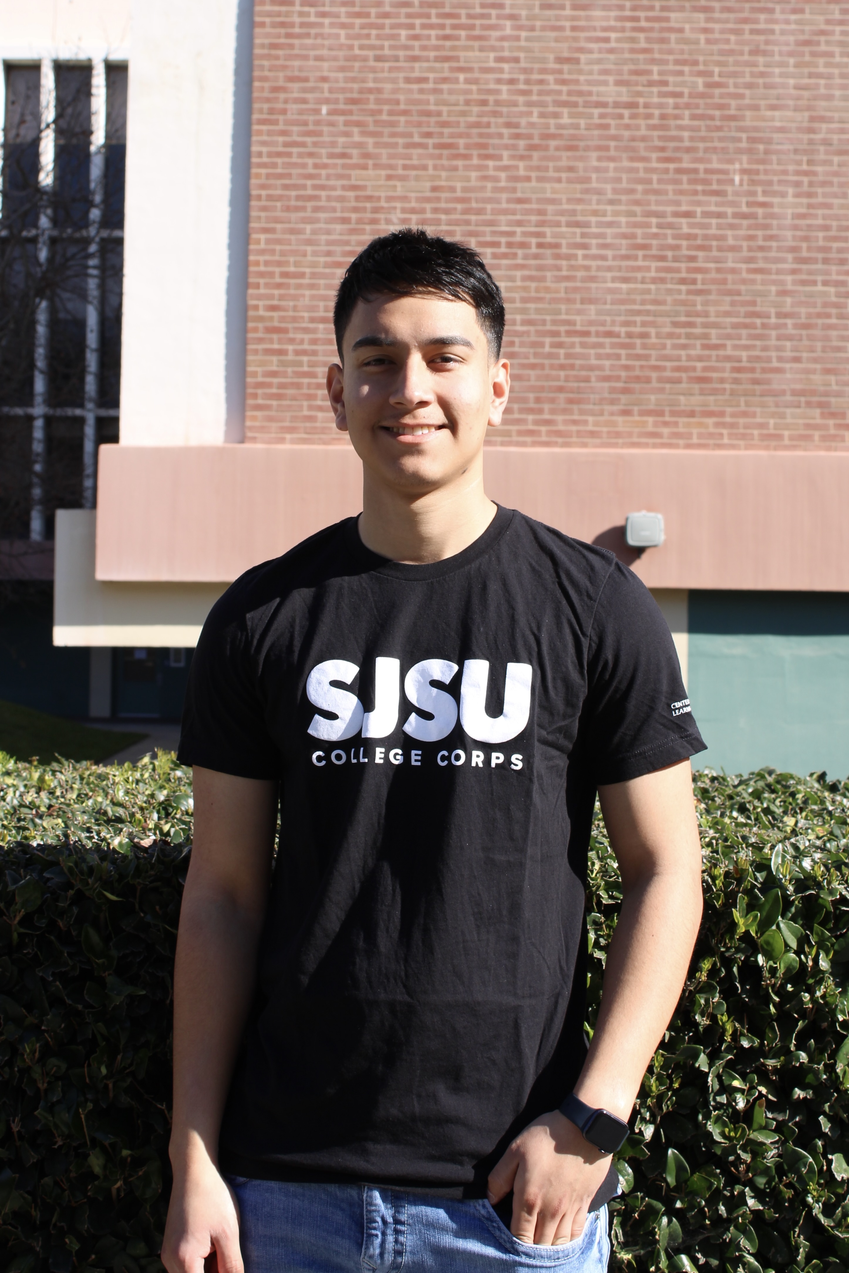 Wilfredo Zacarius in black College Corps shirt