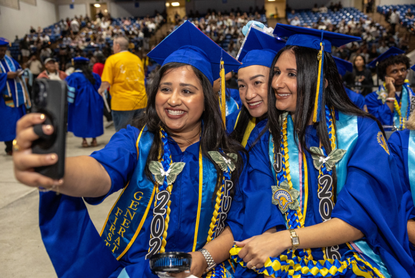 Students posing for a selfie