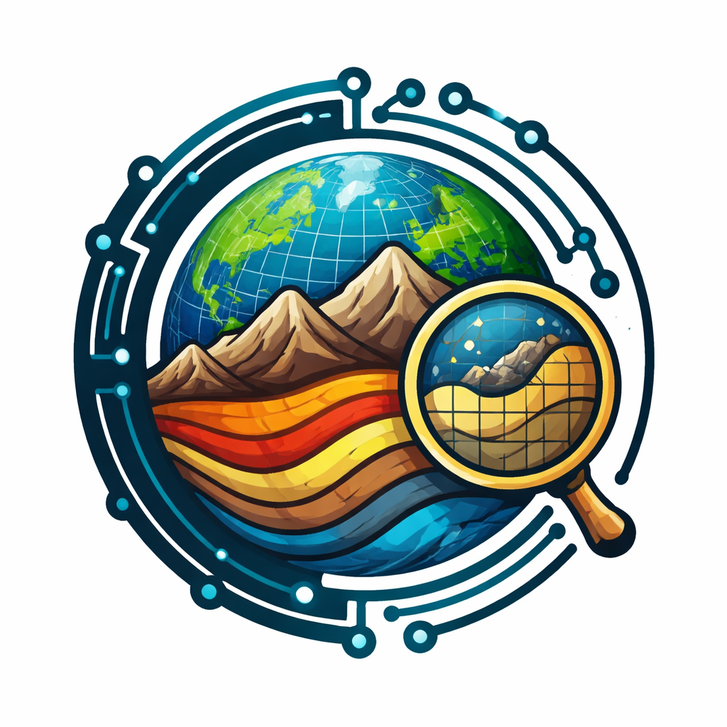 This is the logo for the Computational Geoscience program. It is an artistic depiction of mountains surrounded by digital circuitry.