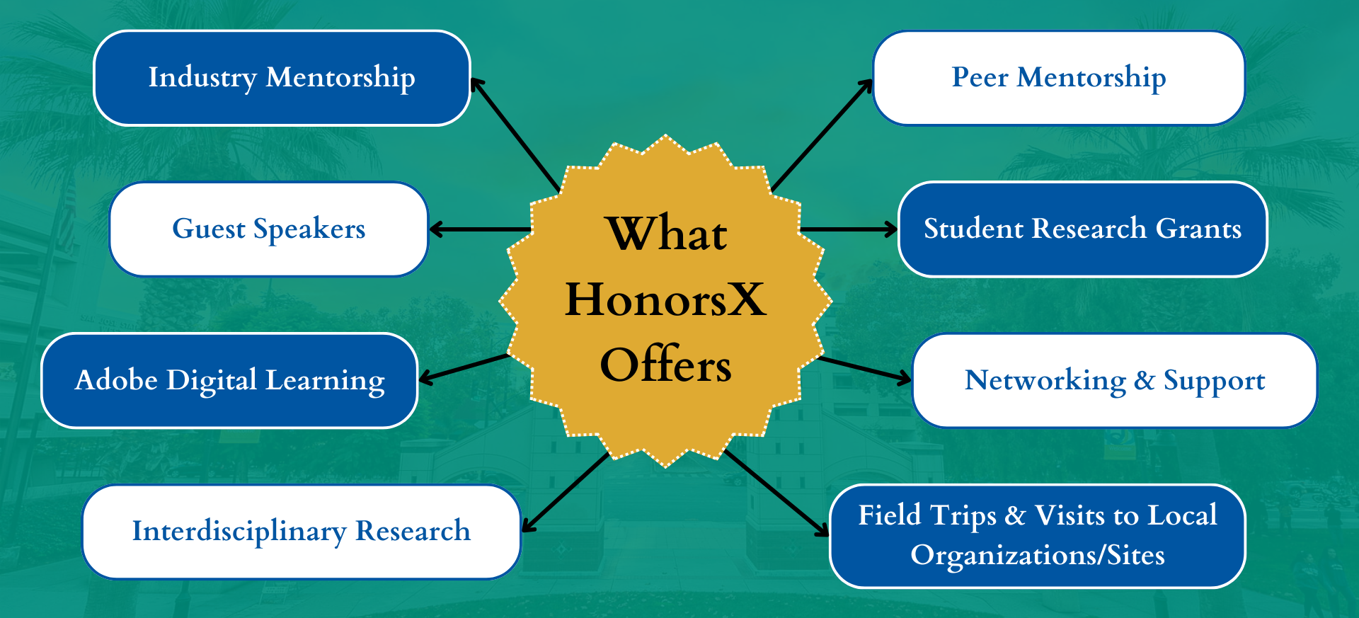 Inforgraphic of what HonorsX offers