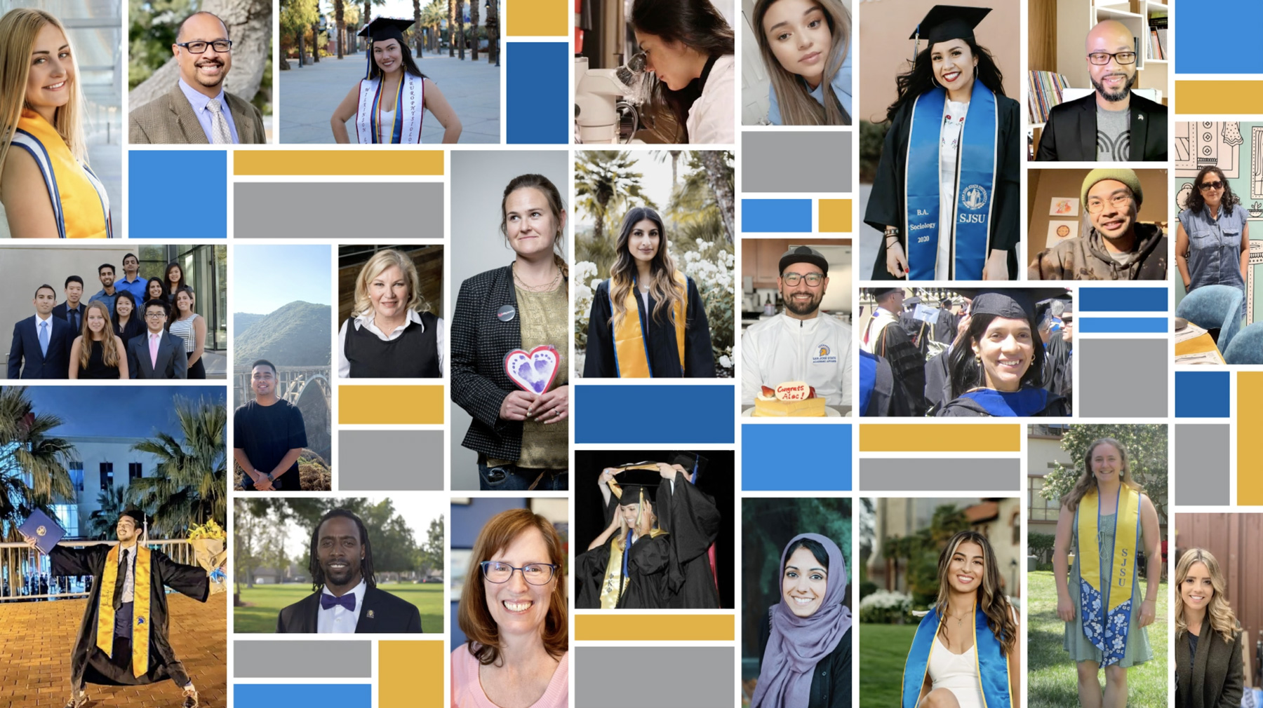 Collage of students, faculty and staff. 