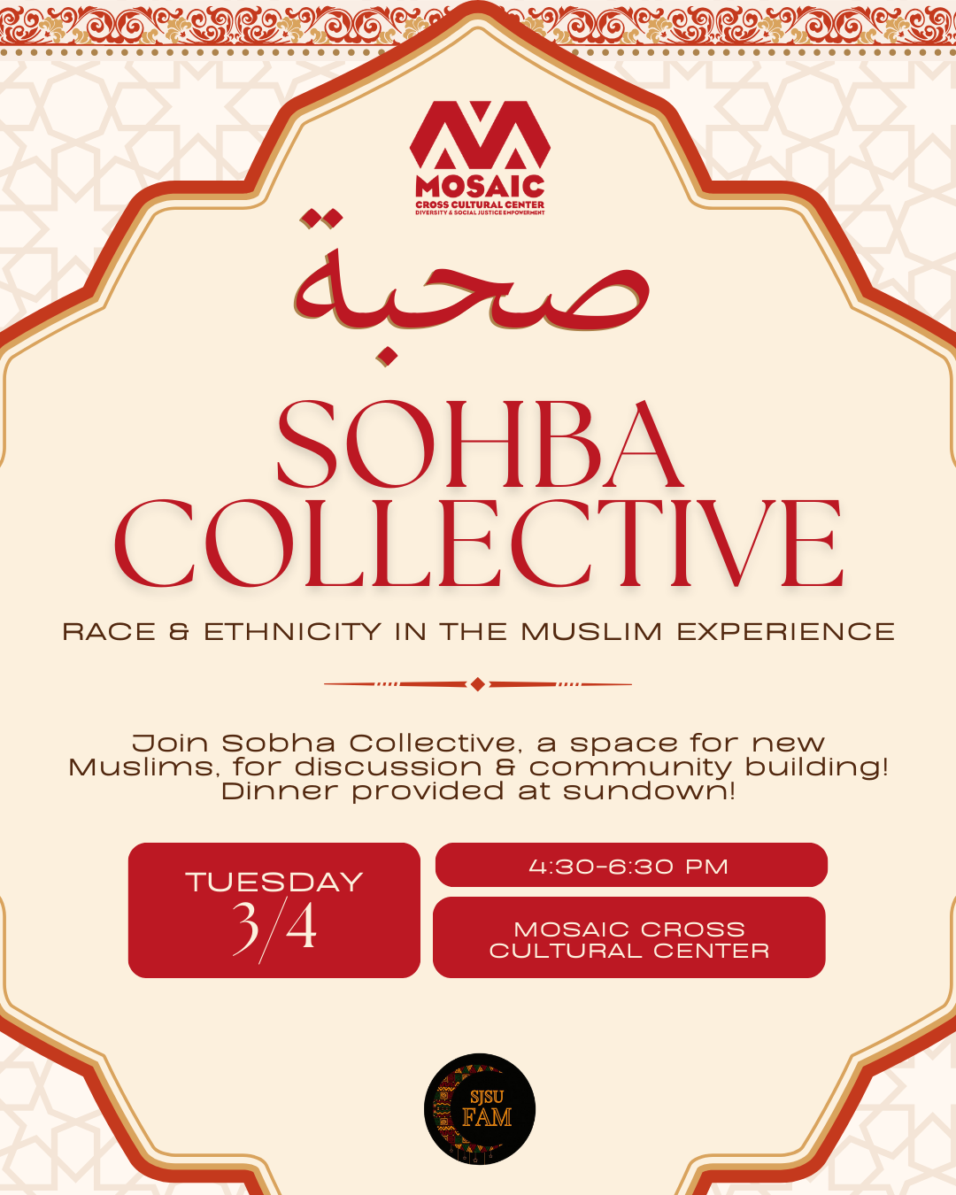 Flyer for Sohba event