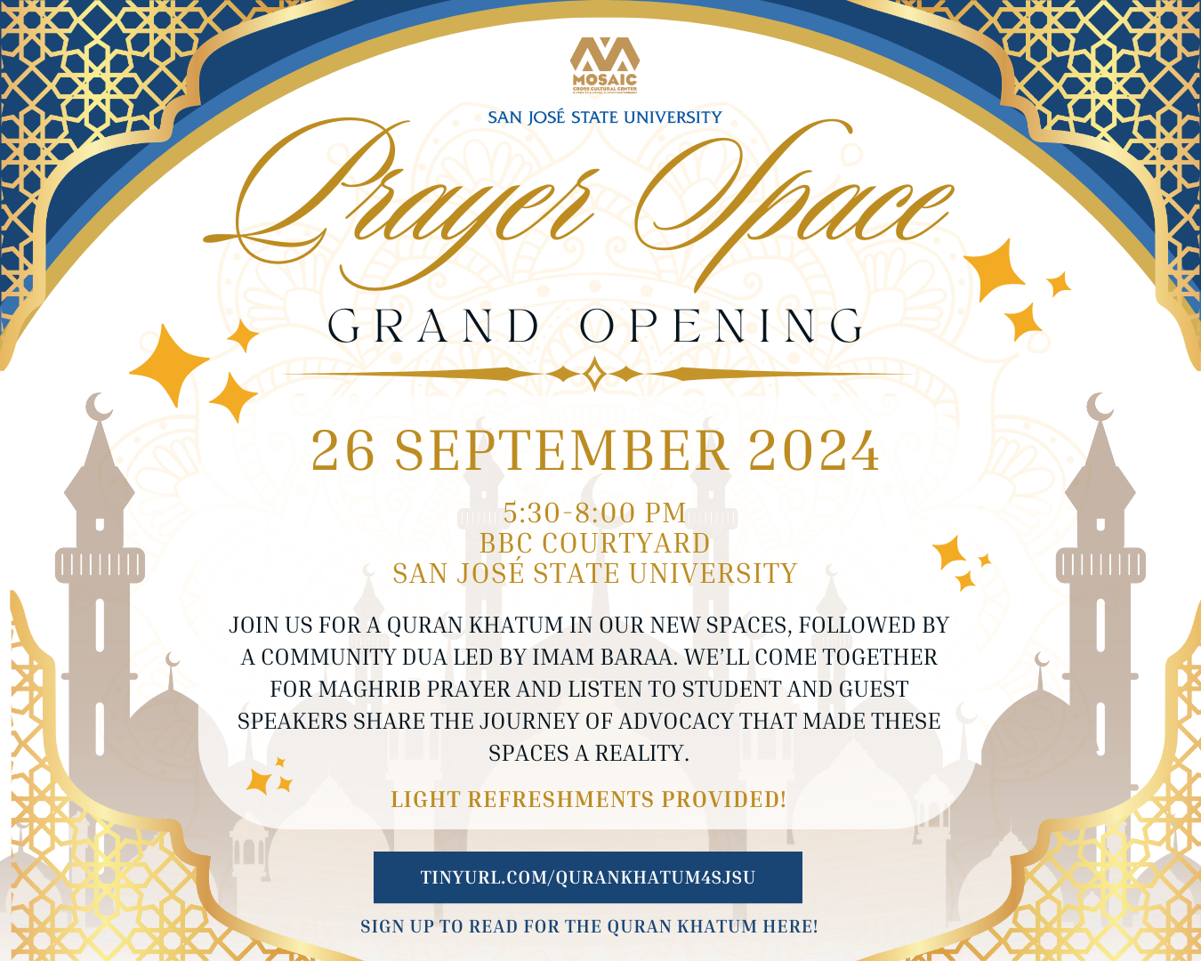 Prayer Space Grand Opening Flyer