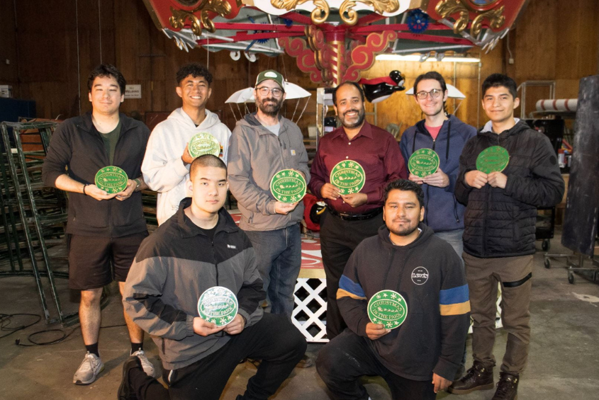 Engineering students at Christmas in the Park