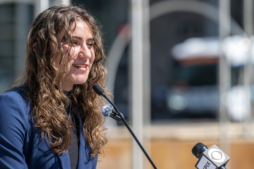 Katelyn Gambarin at podium
