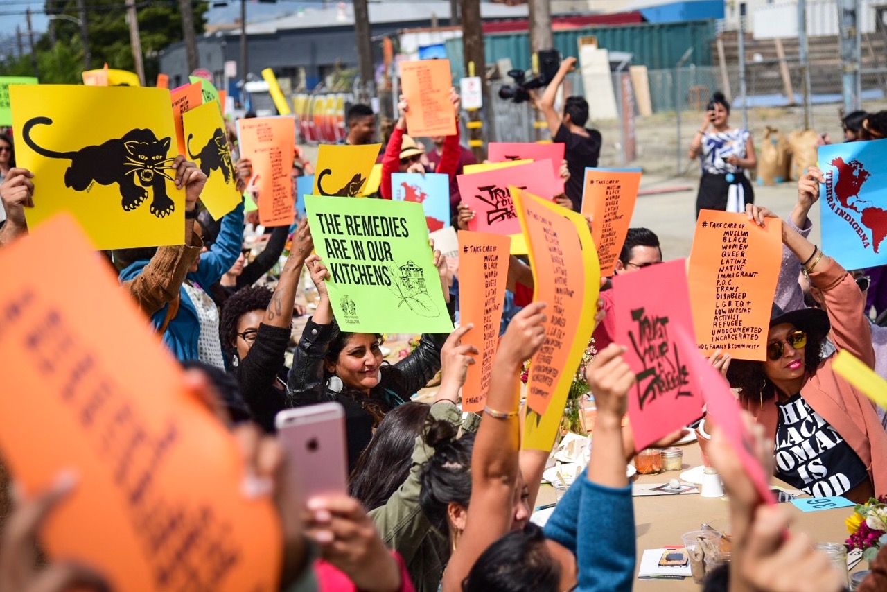 People's Kitchen Collective “To the Streets!” 500 person free community meal, West Oakland, California 2018. Photograph by Brooke Anderson